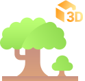 산림 수종 3D 객체 스캐닝·모델링 데이터 아이콘 이미지