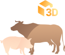축산 기자재(소, 돼지) 3D 데이터 아이콘 이미지