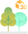 도시 수목 3D 생육 데이터 아이콘 이미지