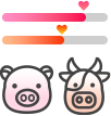 소(한우,-젖소) 및 돼지 발정행동 데이터 아이콘 이미지